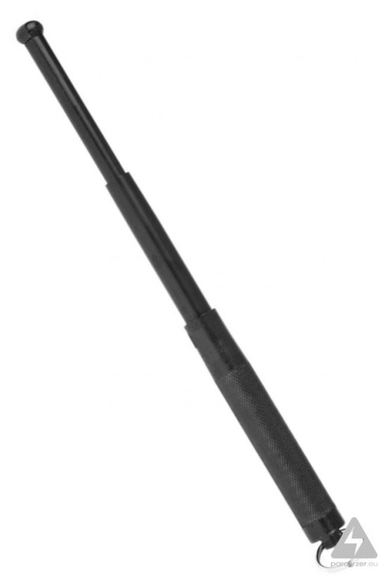 Teleskopický obušek PIRANHA 13" s kroužkem na klíče (černý)